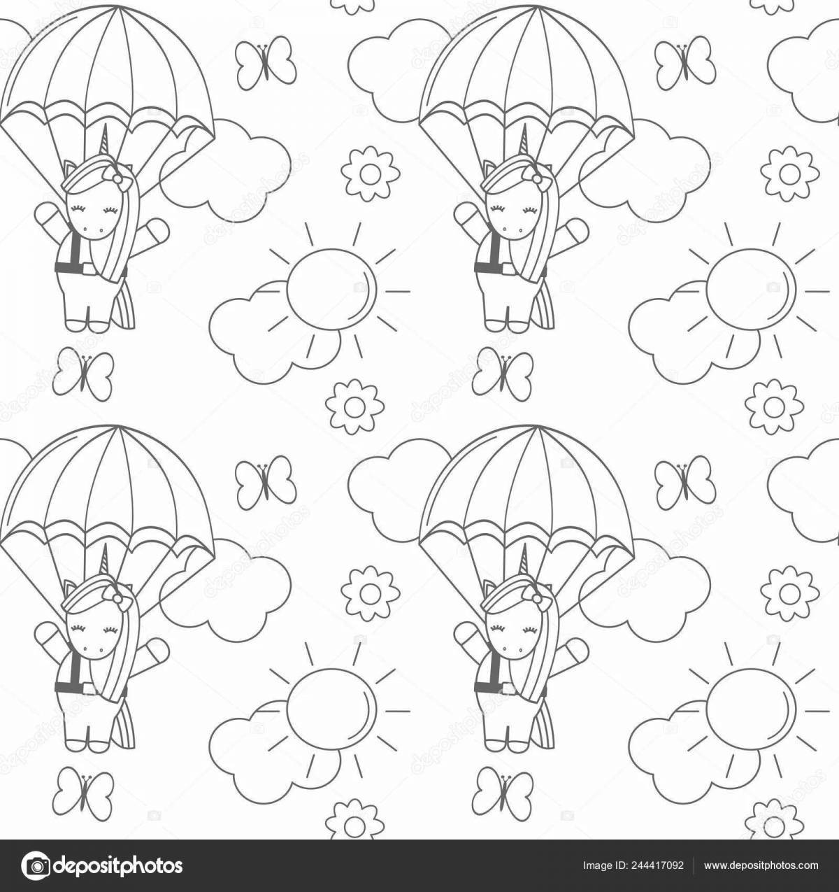 Раскраска Раскраска splendid skydiver для детей