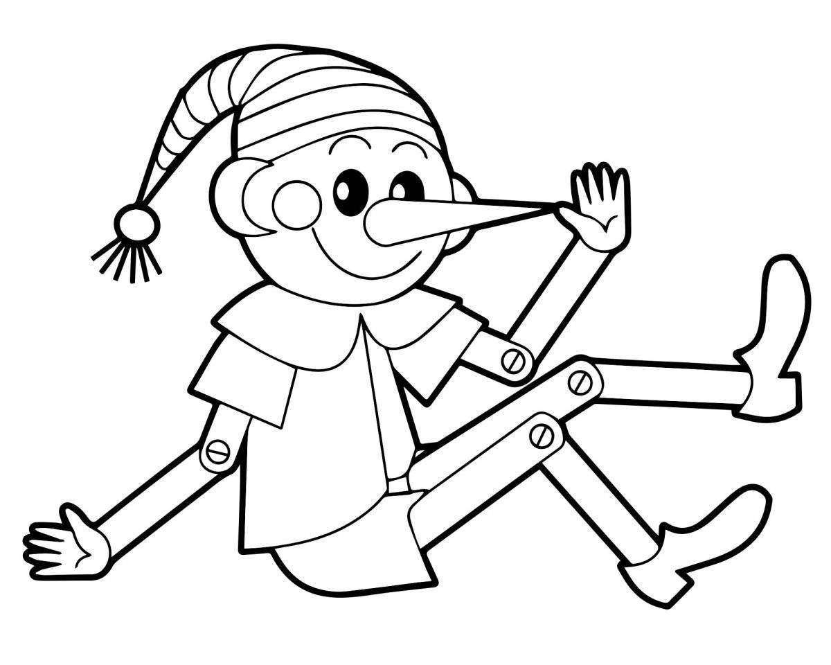 Раскраска Буратино для детей 6 7 лет #1