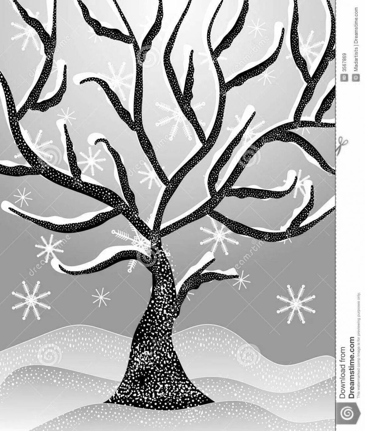 Рисунок сияющего раскидистого дерева