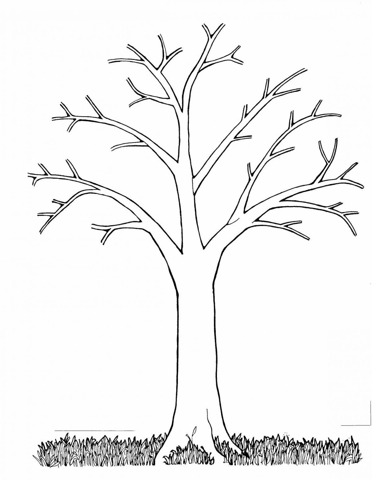 Блестящий рисунок раскидистого дерева