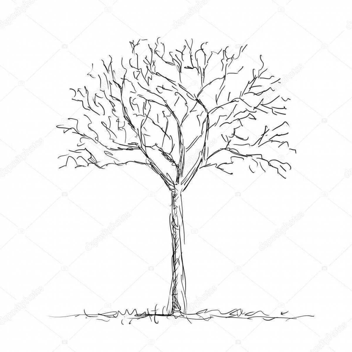 Ослепительный рисунок раскидистого дерева