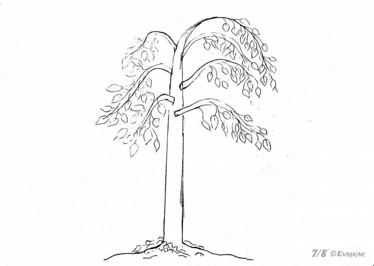 Coloring page charming sprawling tree