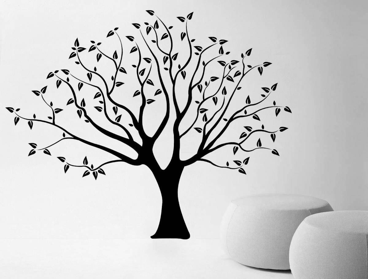 Tempting tree coloring page