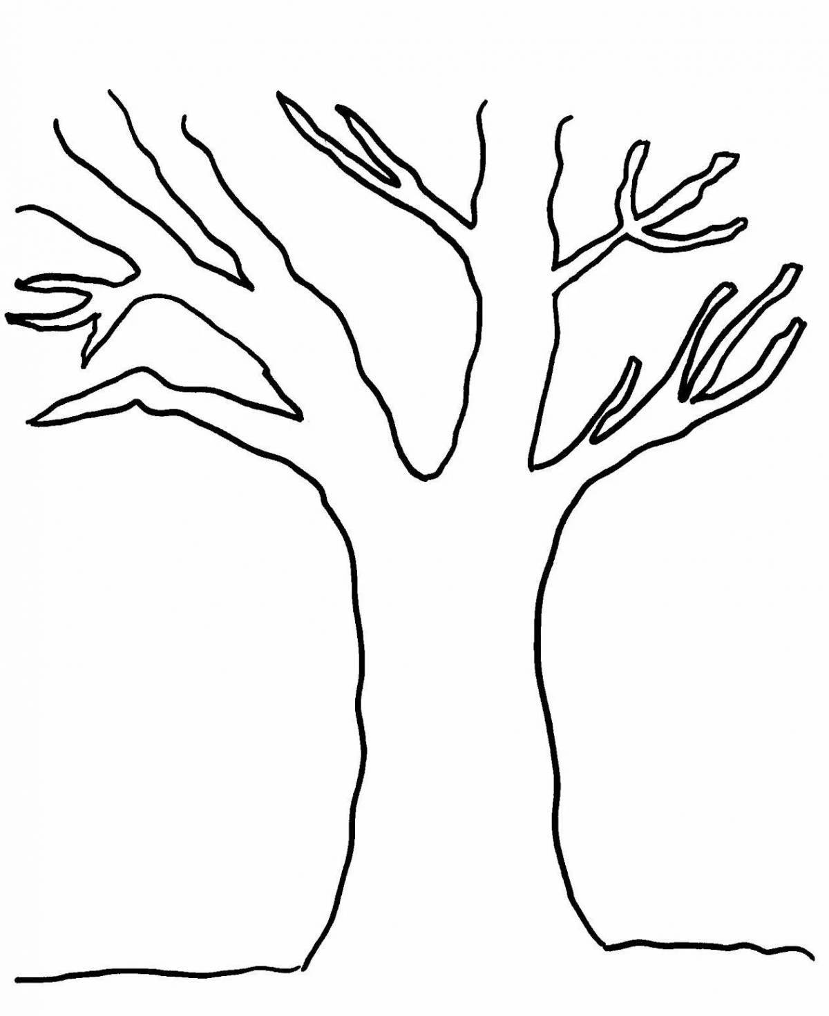 Раскраска завораживающее раскидистое дерево