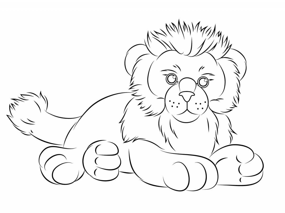 Очаровательный львенок-раскраска для детей 3-4 лет