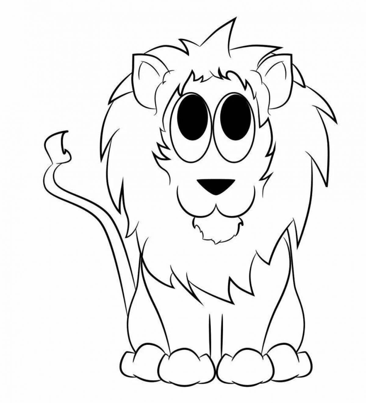 Fun lion coloring for little ones