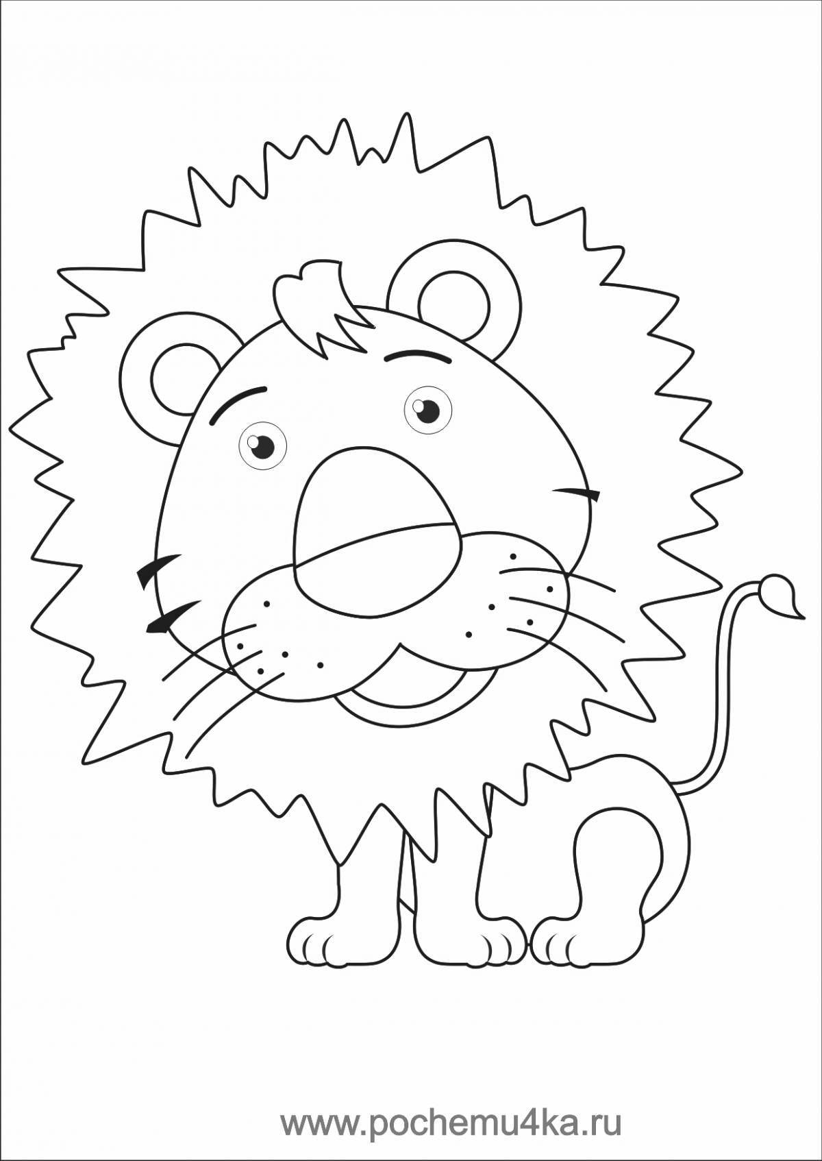 Adorable lion coloring for kids