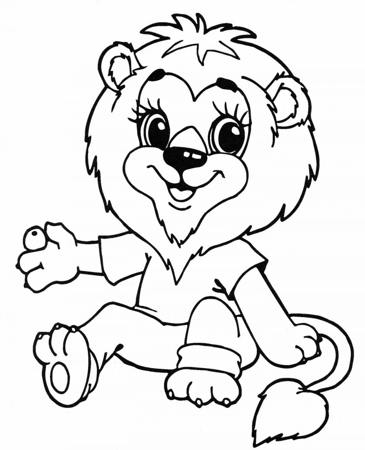 Great lion coloring for kids