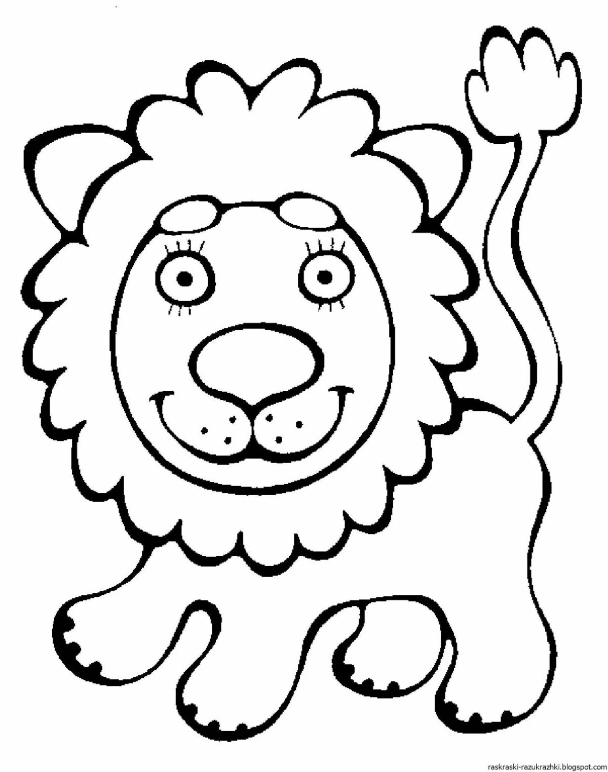 Выдающаяся страница раскраски львенка для детей