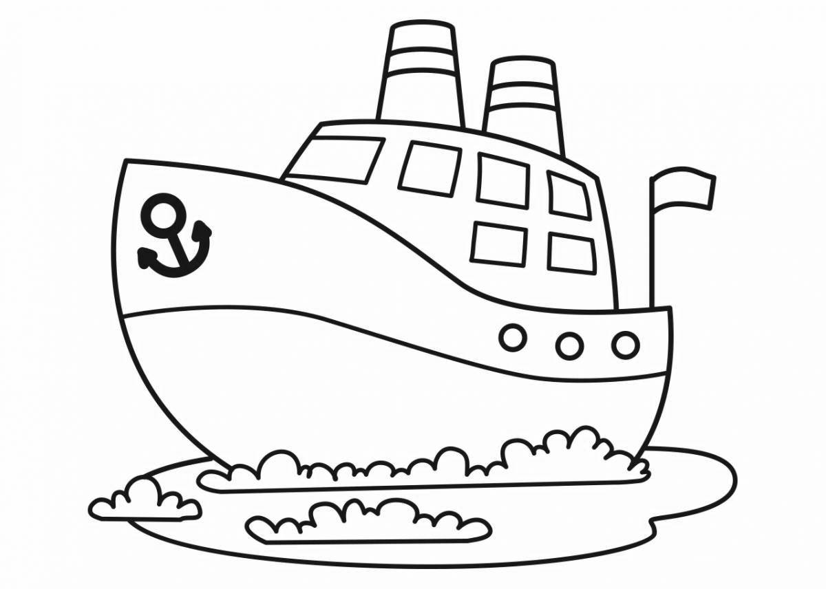 Раскраска кораблик для детей