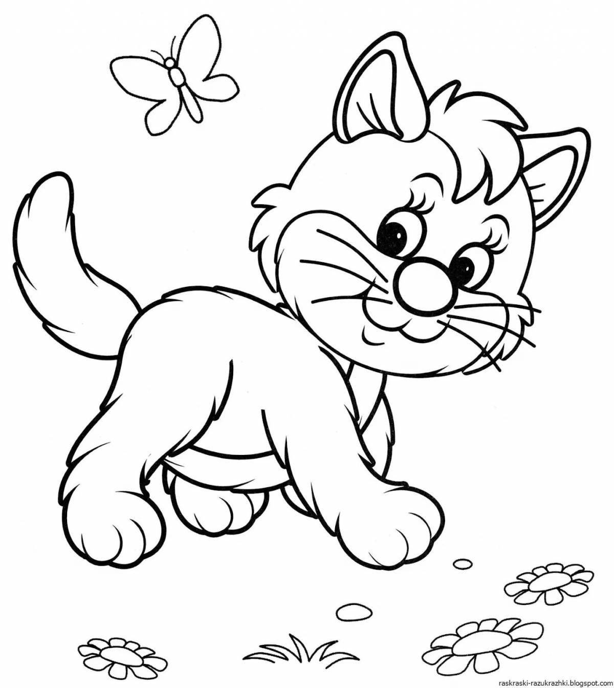 Violent kitty coloring book for 2-3 year olds