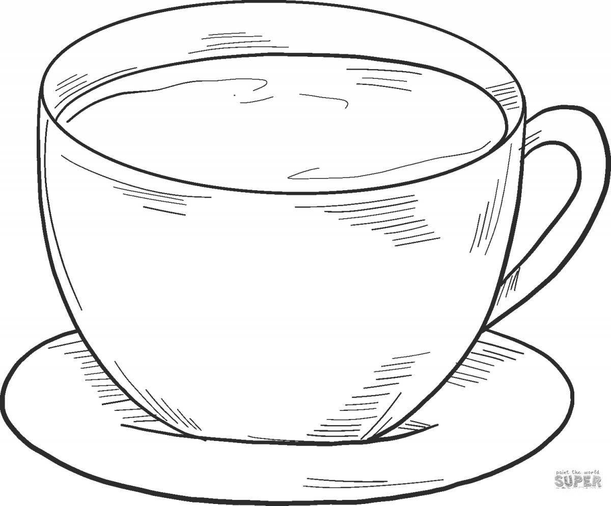 Coloring beautiful cup on a transparent background