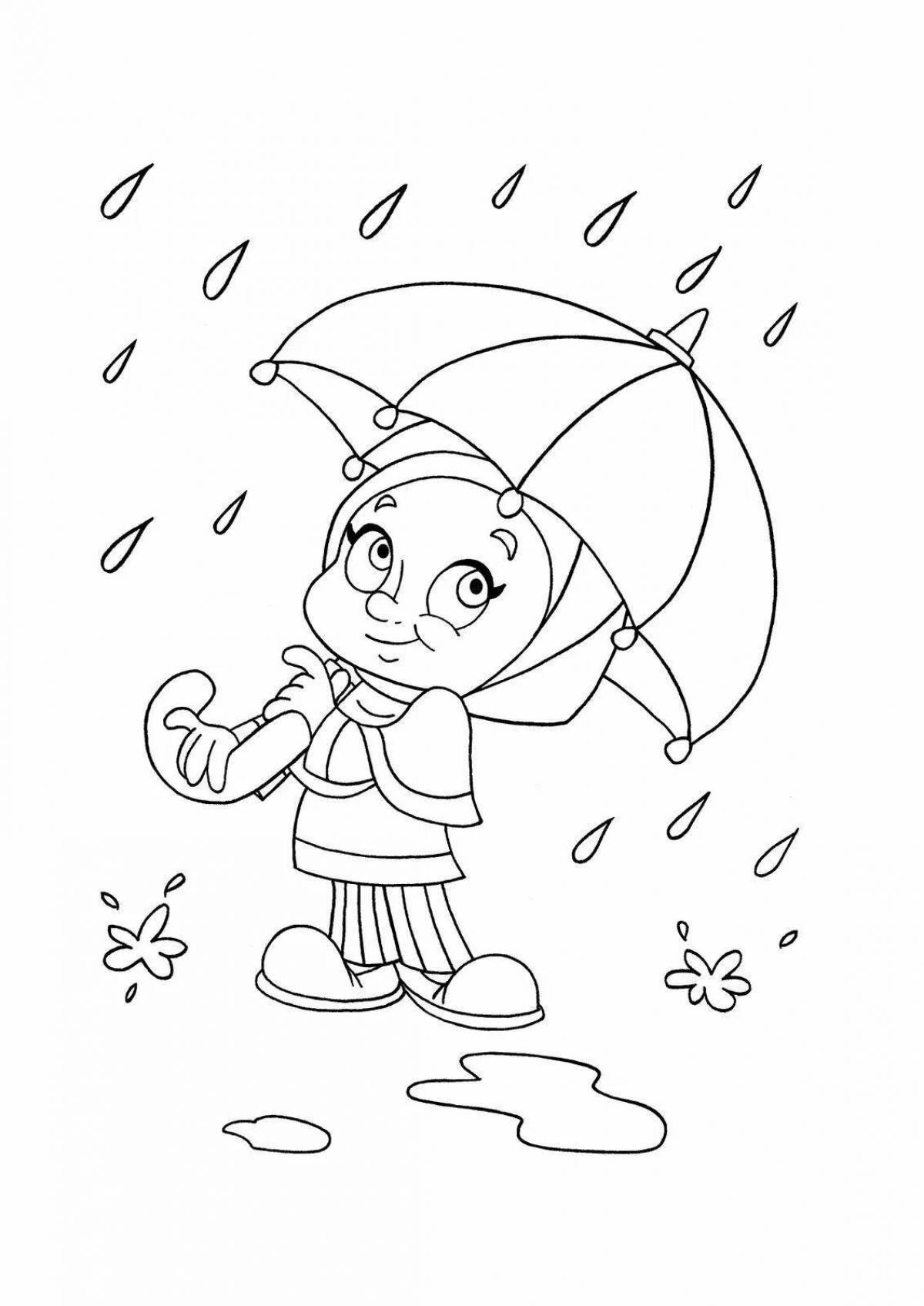 Раскраска Радостная осенняя раскраска для детей 3-4 лет