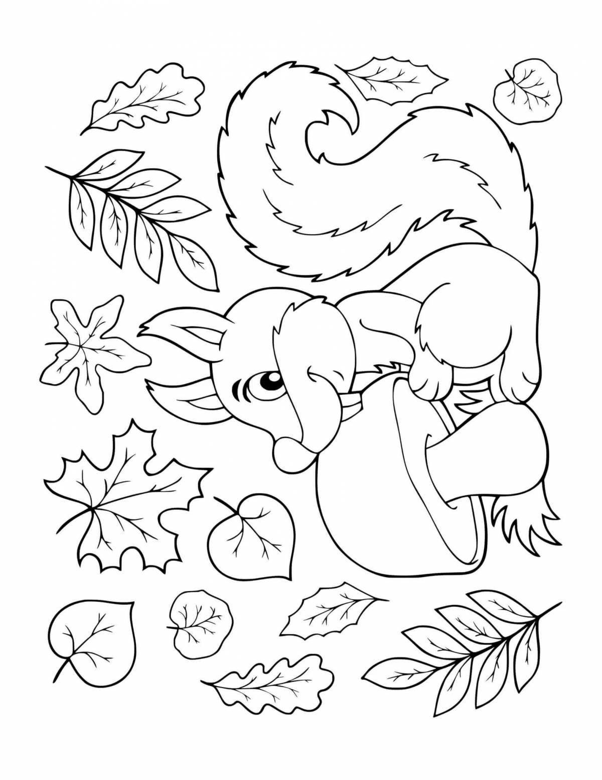 A fun autumn coloring book for 3-4 year olds