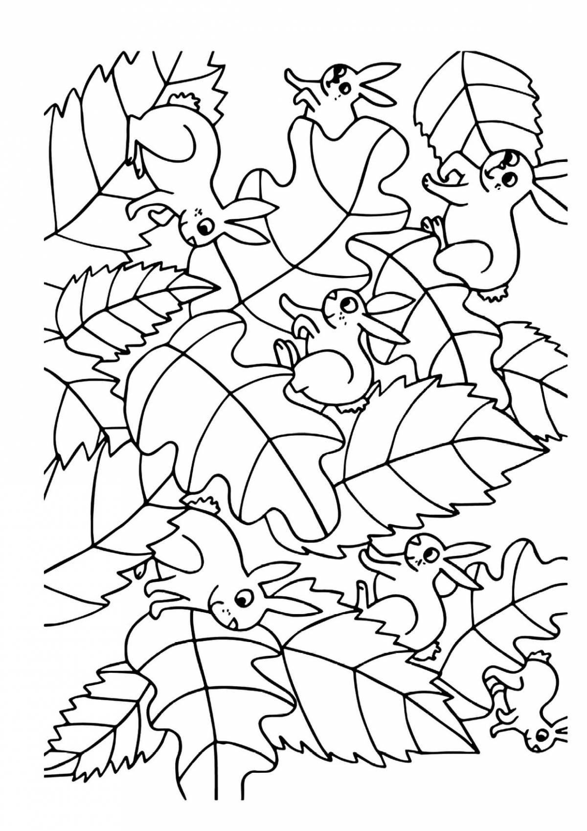A playful autumn coloring book for 3-4 year olds