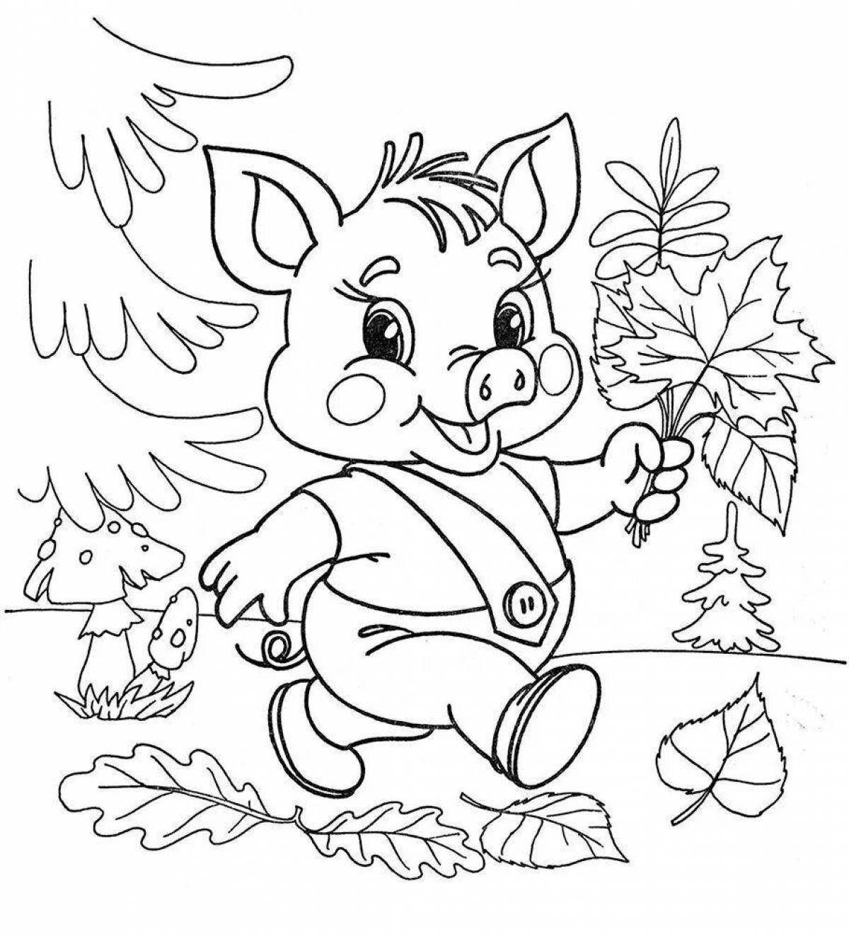 A wonderful autumn coloring book for 3-4 year olds