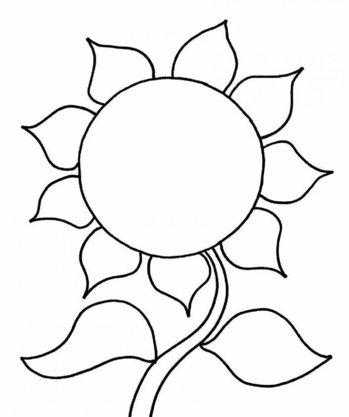 Awesome sunflower coloring pages for 2-3 year olds