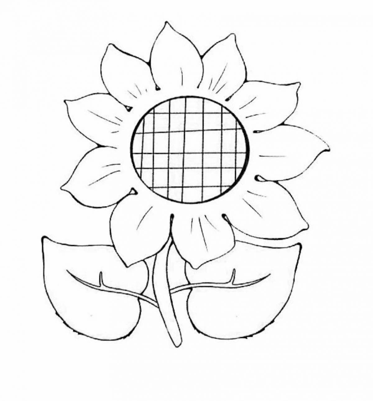 Amazing sunflower coloring pages for 2-3 year olds