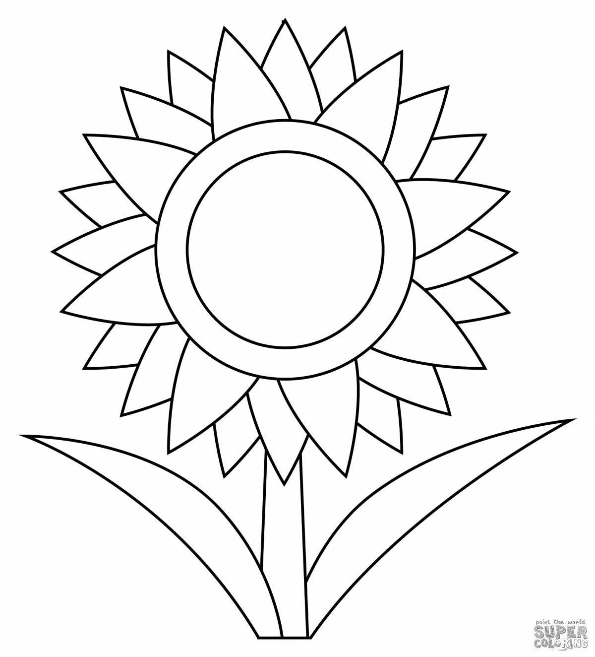 Great sunflowers coloring book for kids 2-3 years old