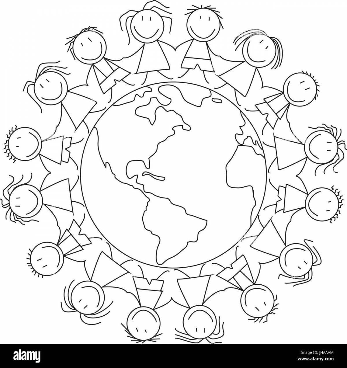 Coloring page wild world on earth