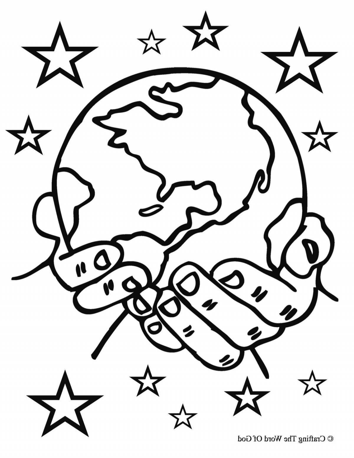 Coloring page jubilant peace on earth