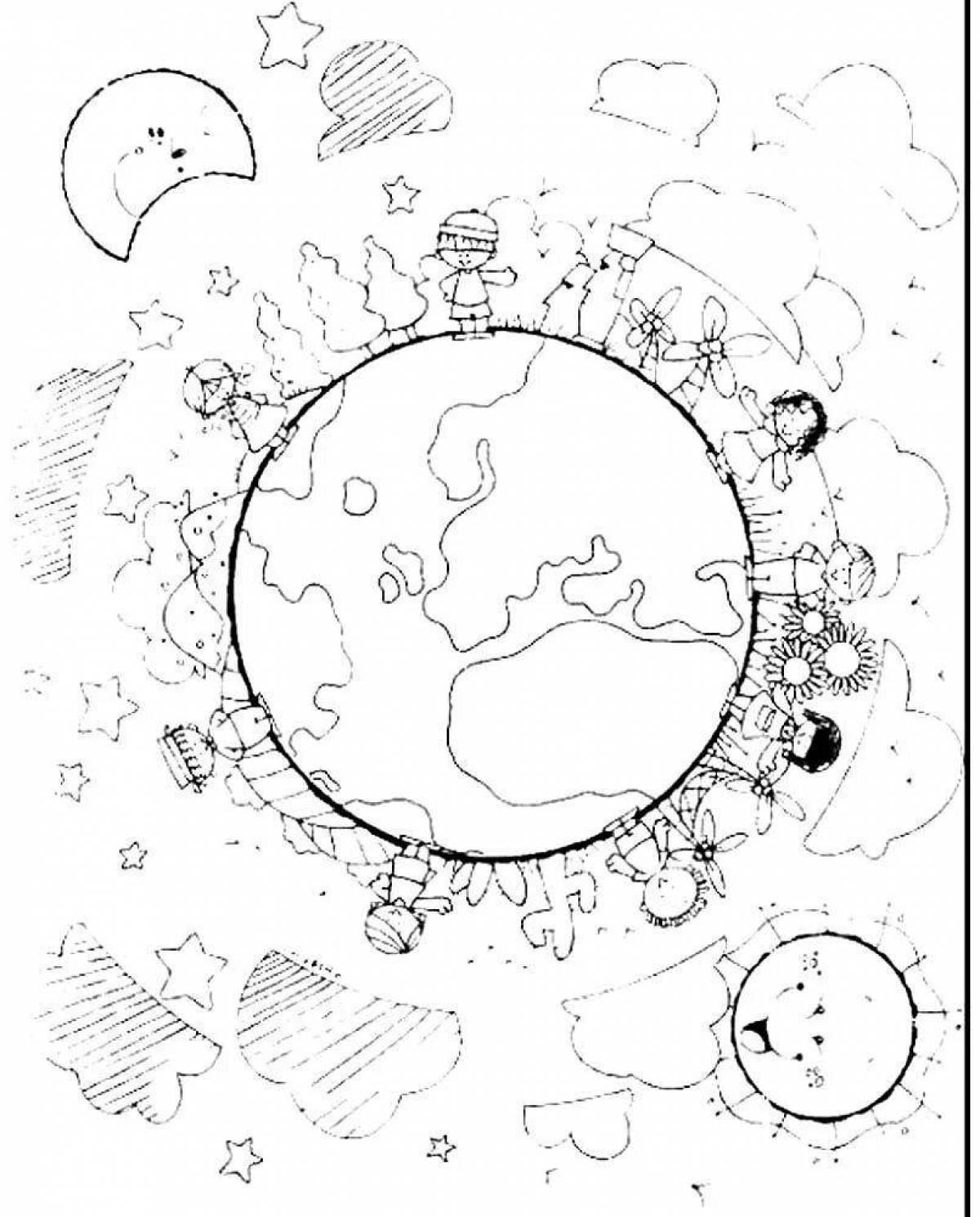 Coloring page blissful peace on earth