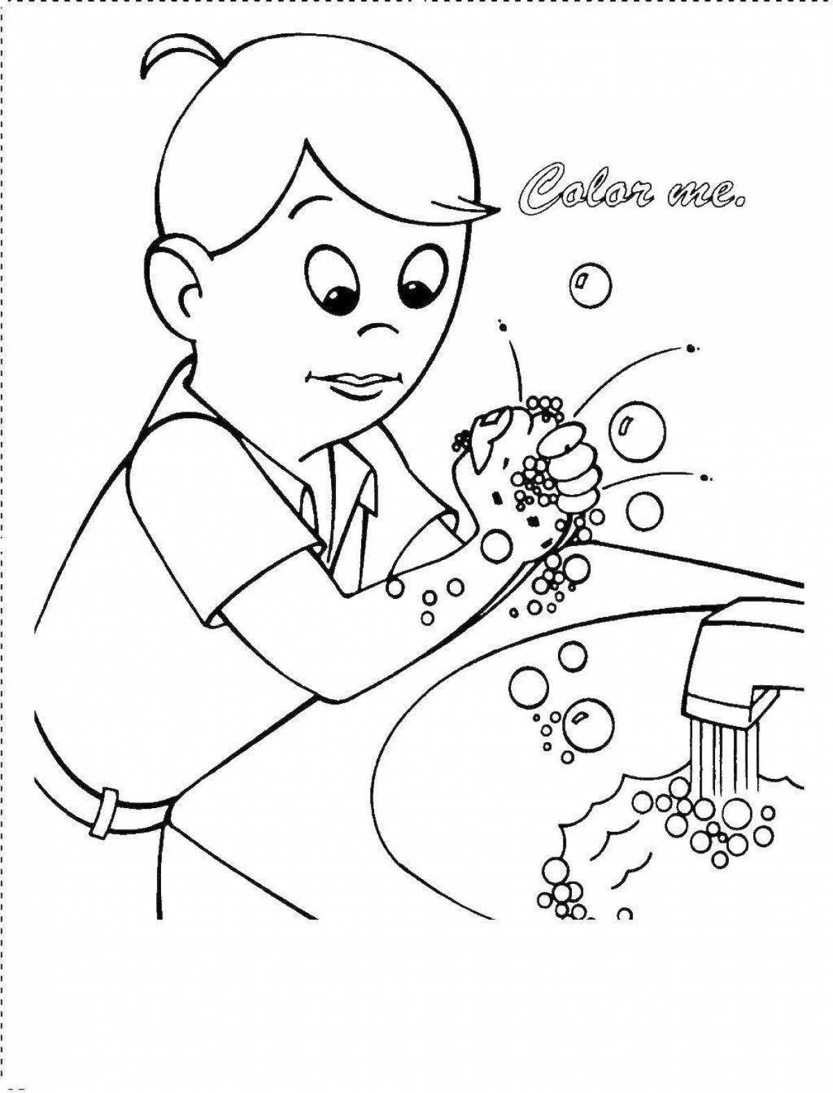 Fun flu and SARS prevention coloring book