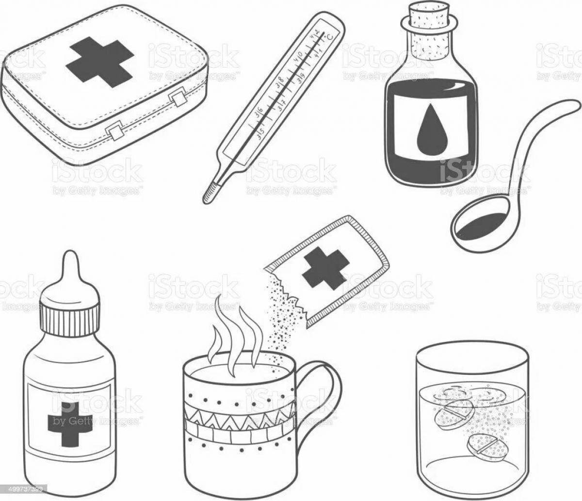Coloring book joyful prevention of influenza and SARS