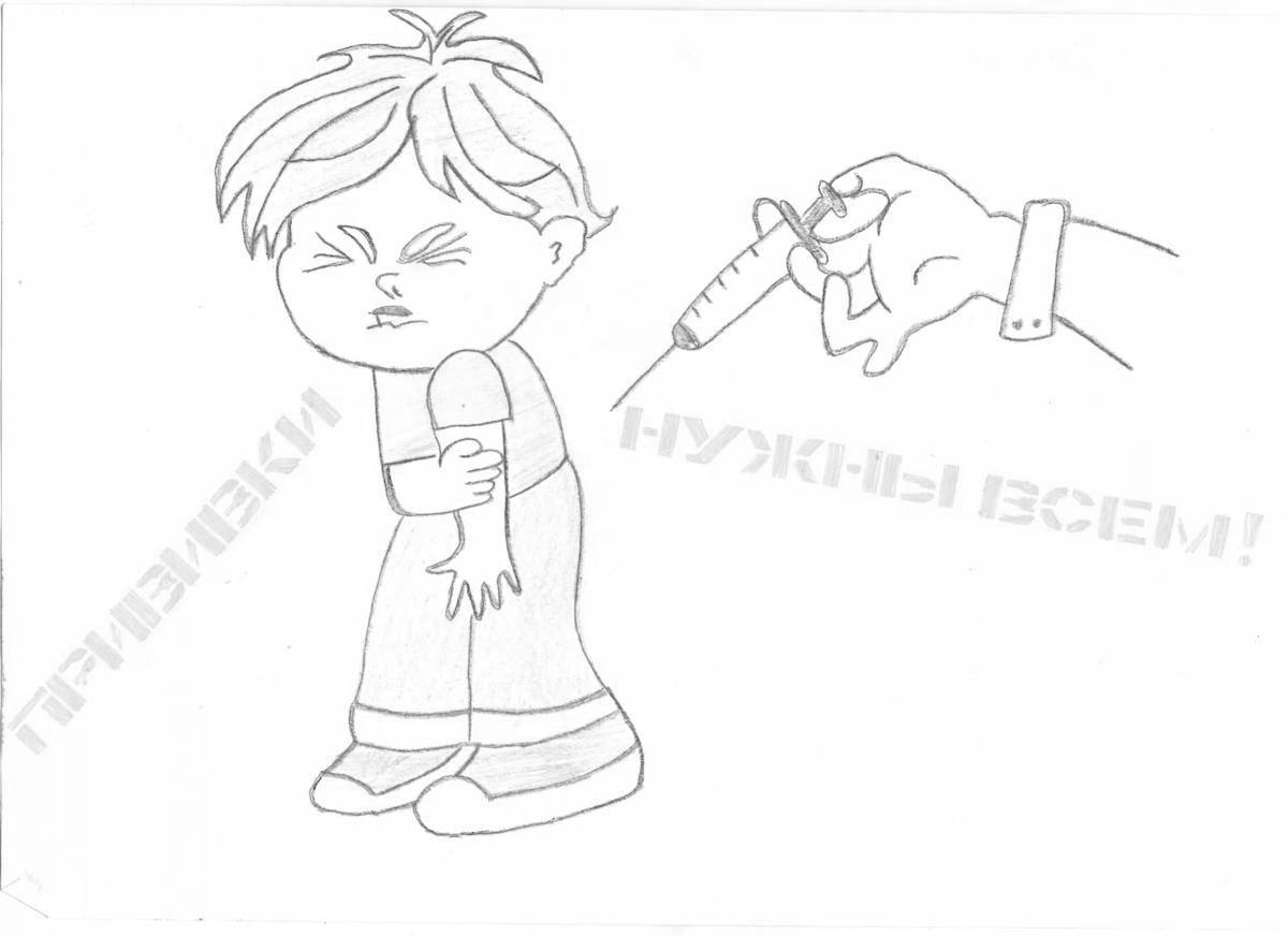 Innovative Influenza and SARS Prevention Coloring Page
