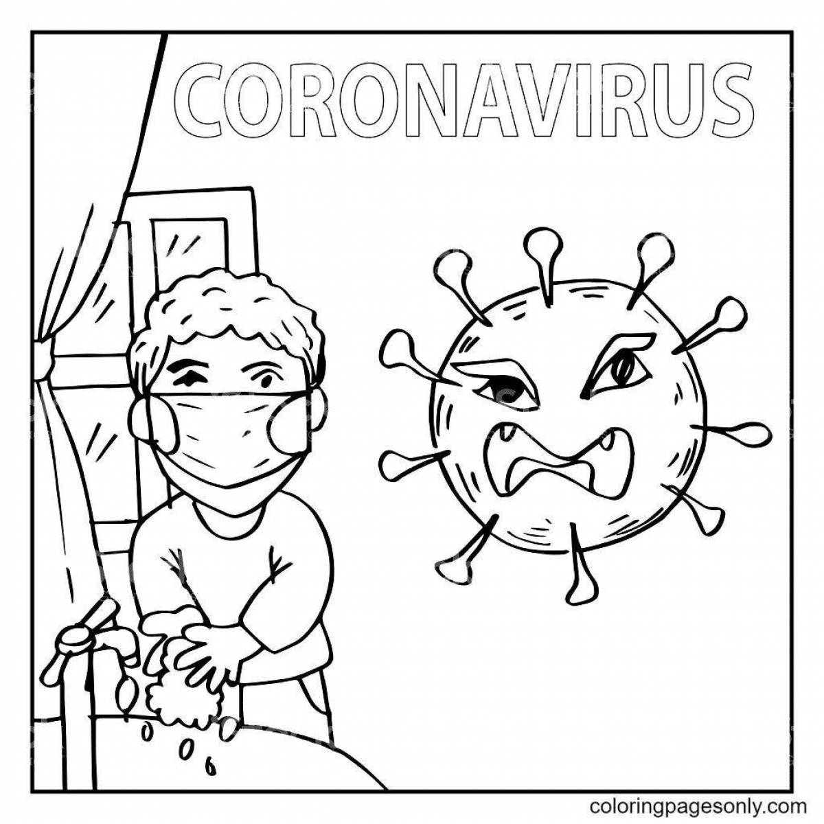 Colouring book educational prevention of influenza and SARS