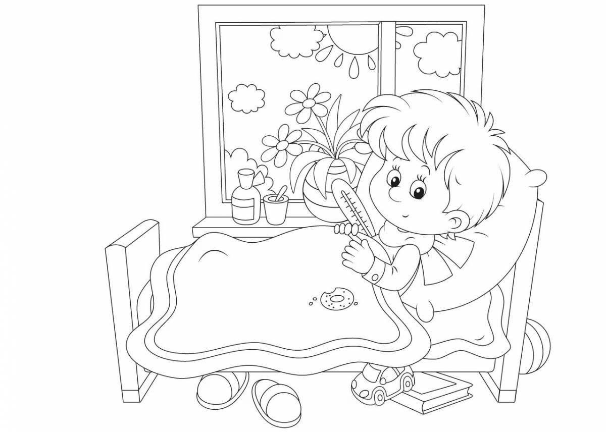 Colorful coloring book for the prevention of influenza and SARS