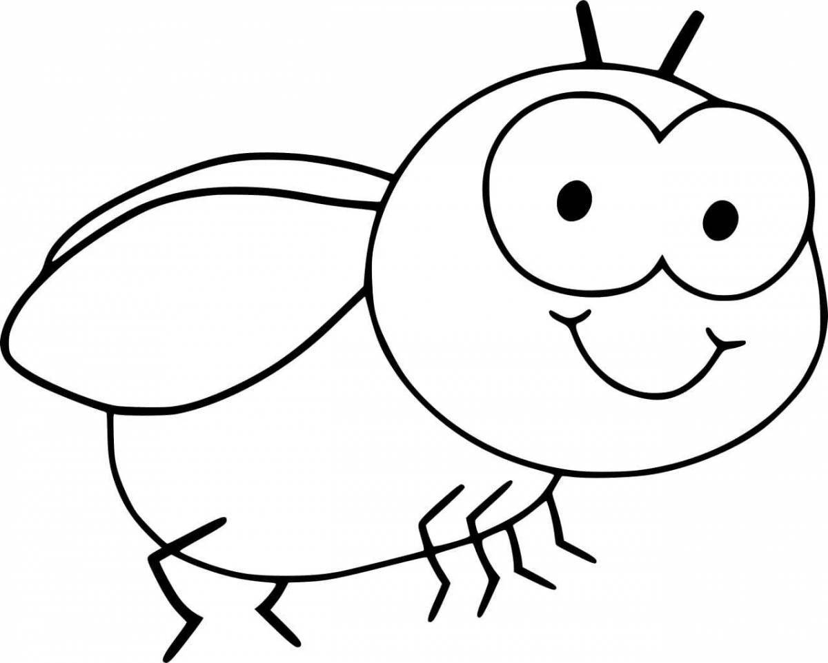 Coloring flies for children 3-4 years old