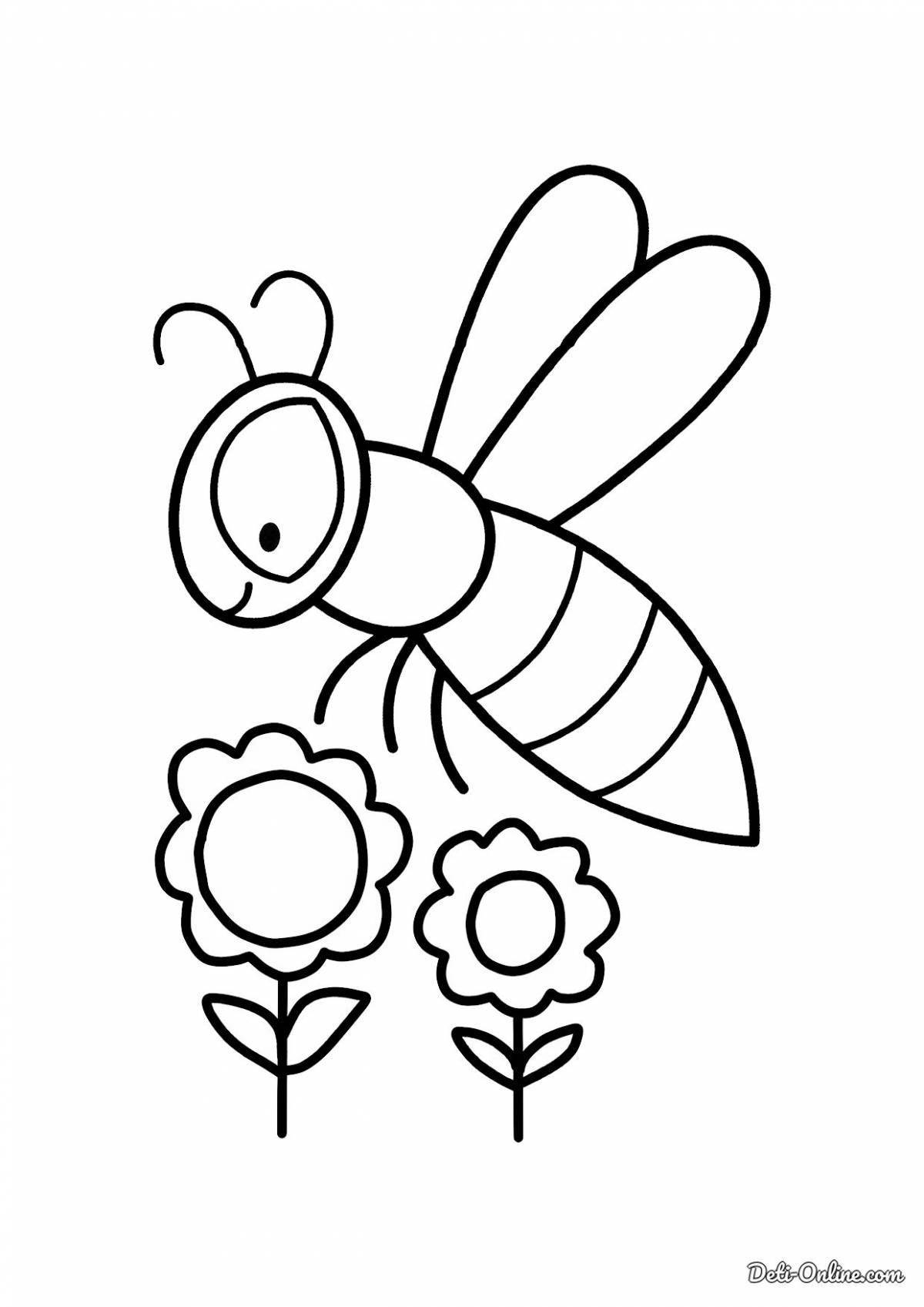 Playful fly coloring book for 3-4 year olds