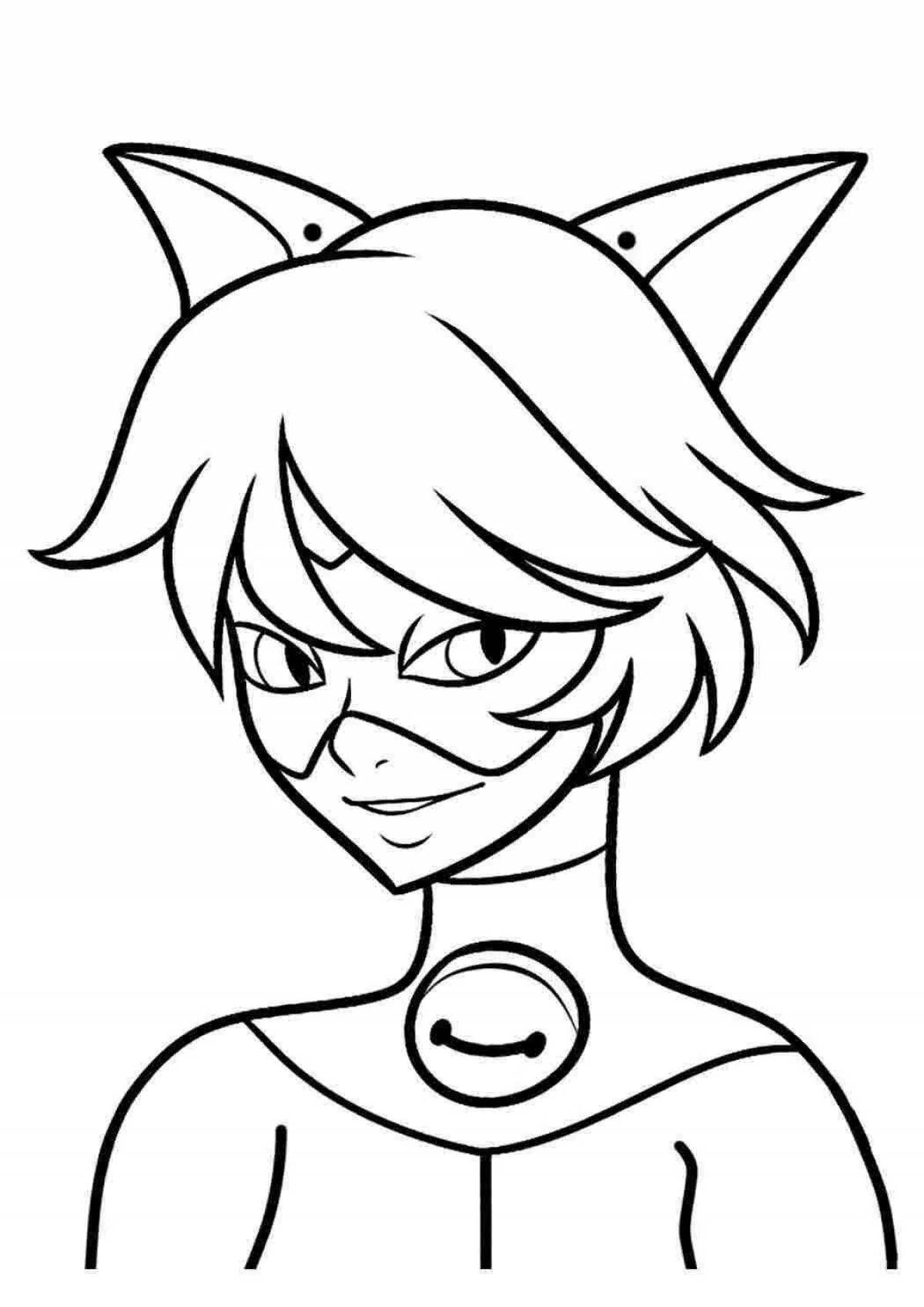 Раскраска Восхитительный рисунок леди баг и супер кота