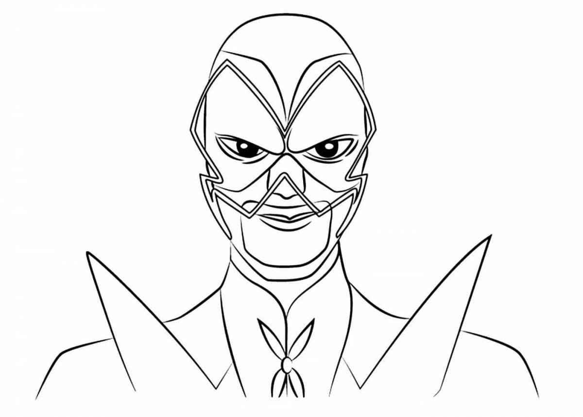 Раскраска Великолепная божья коровка и рисунок супер-кошки