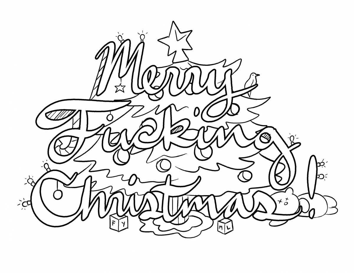 Merry christmas and happy new year coloring book