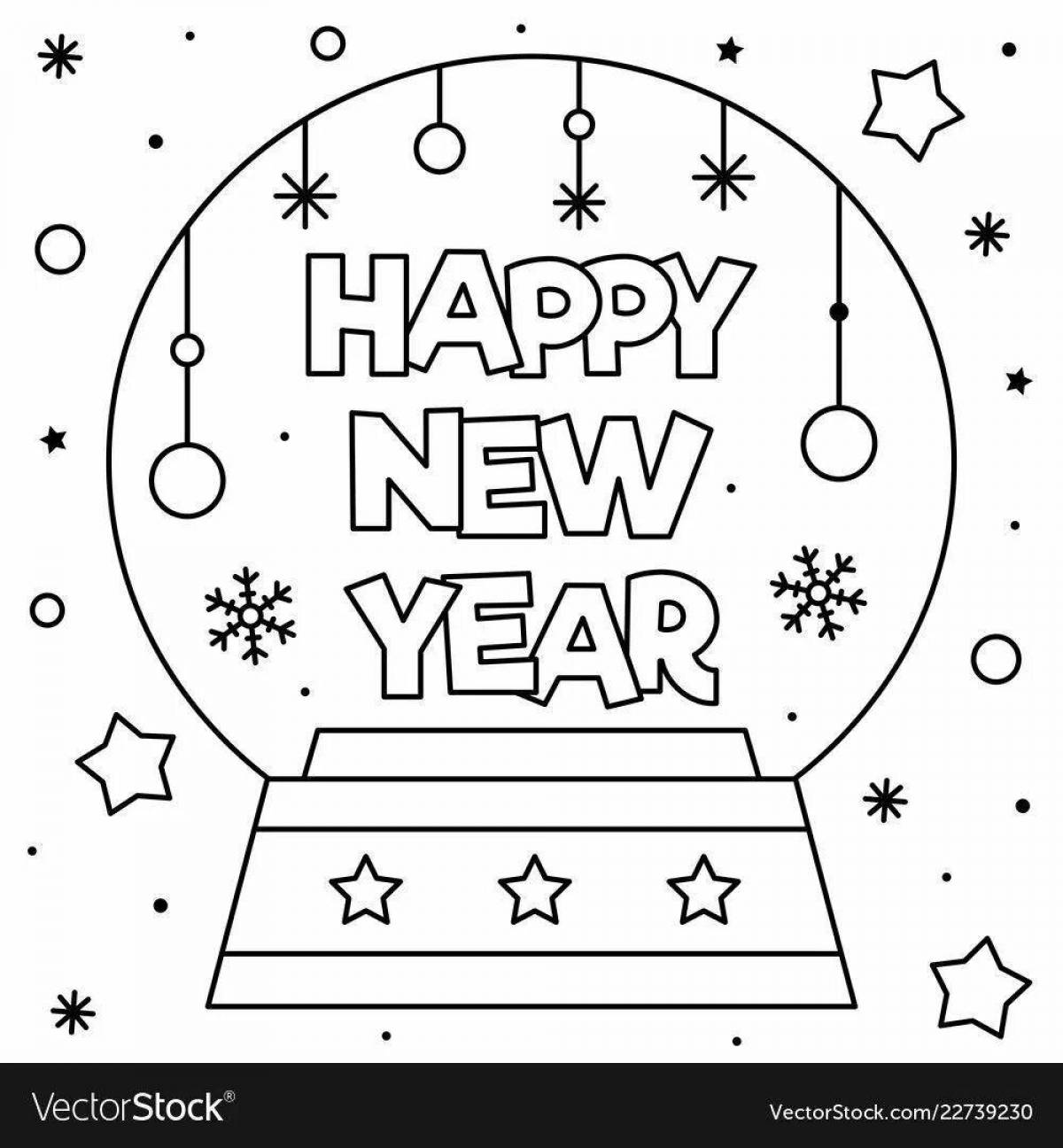 Radiant coloring page merry christmas and new year