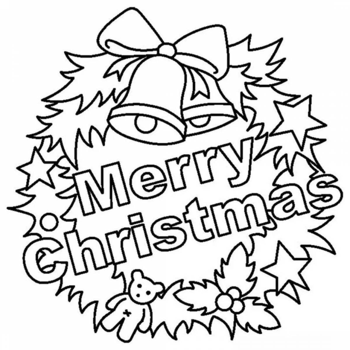 Glowing coloring book merry christmas and new year