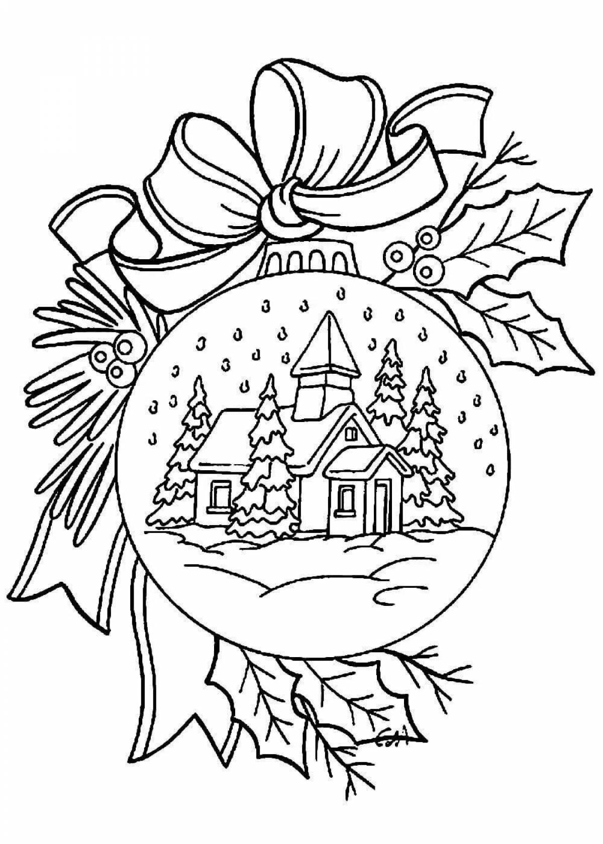 Great coloring card merry christmas and new year