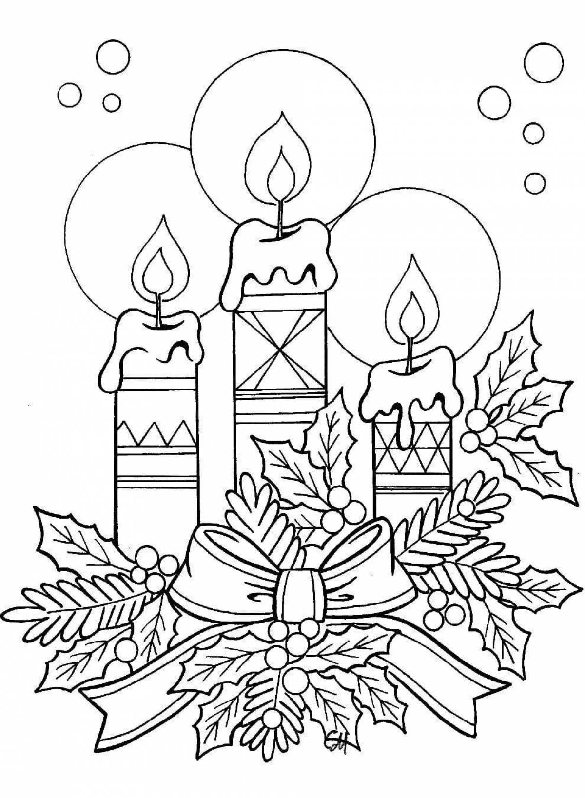 Radiant coloring page merry christmas and new year card