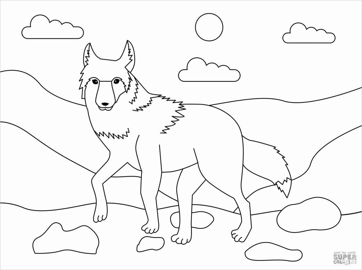 Dazzling wolf coloring book