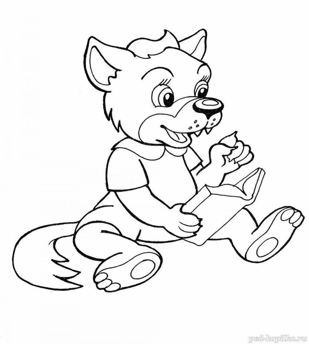 Big wolf coloring page