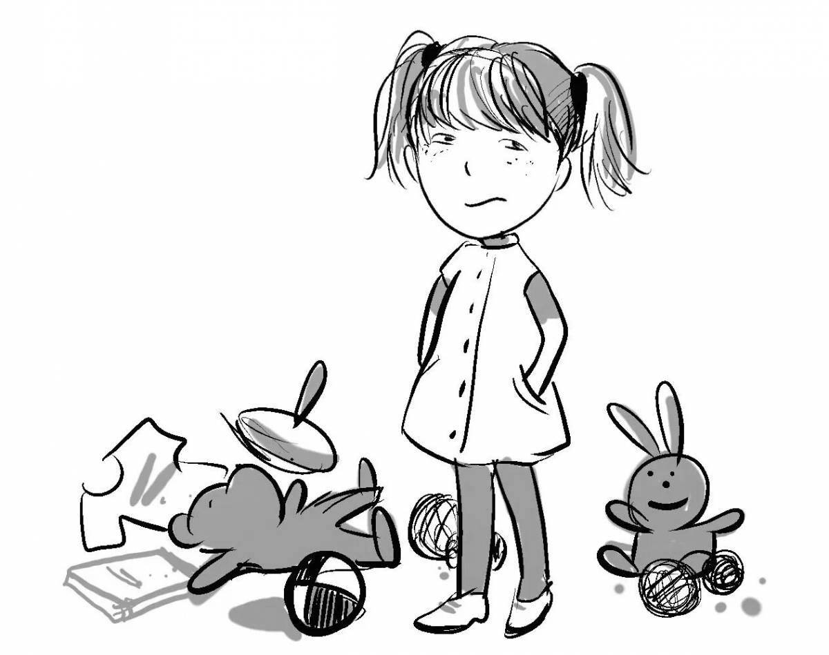 Photo Coloring book of good and bad deeds for preschoolers