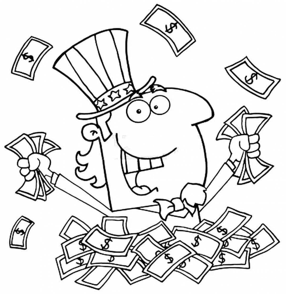 Financial literacy for primary school children coloring page