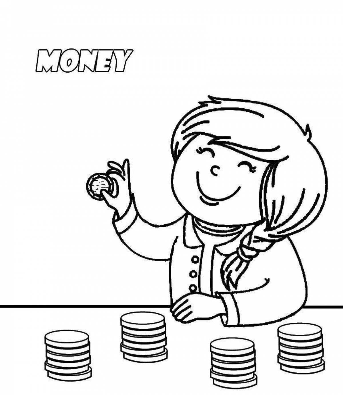 A fun coloring book on financial literacy for elementary school children