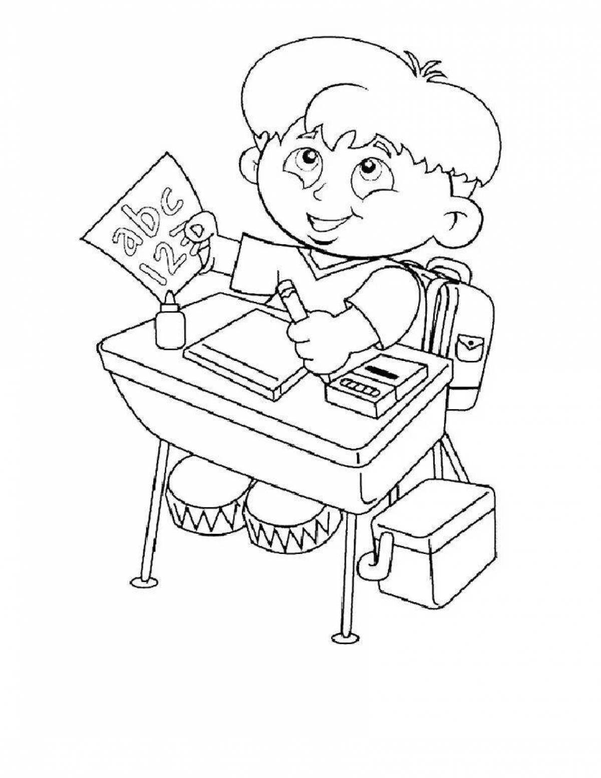 Primary school coloring book for financial literacy