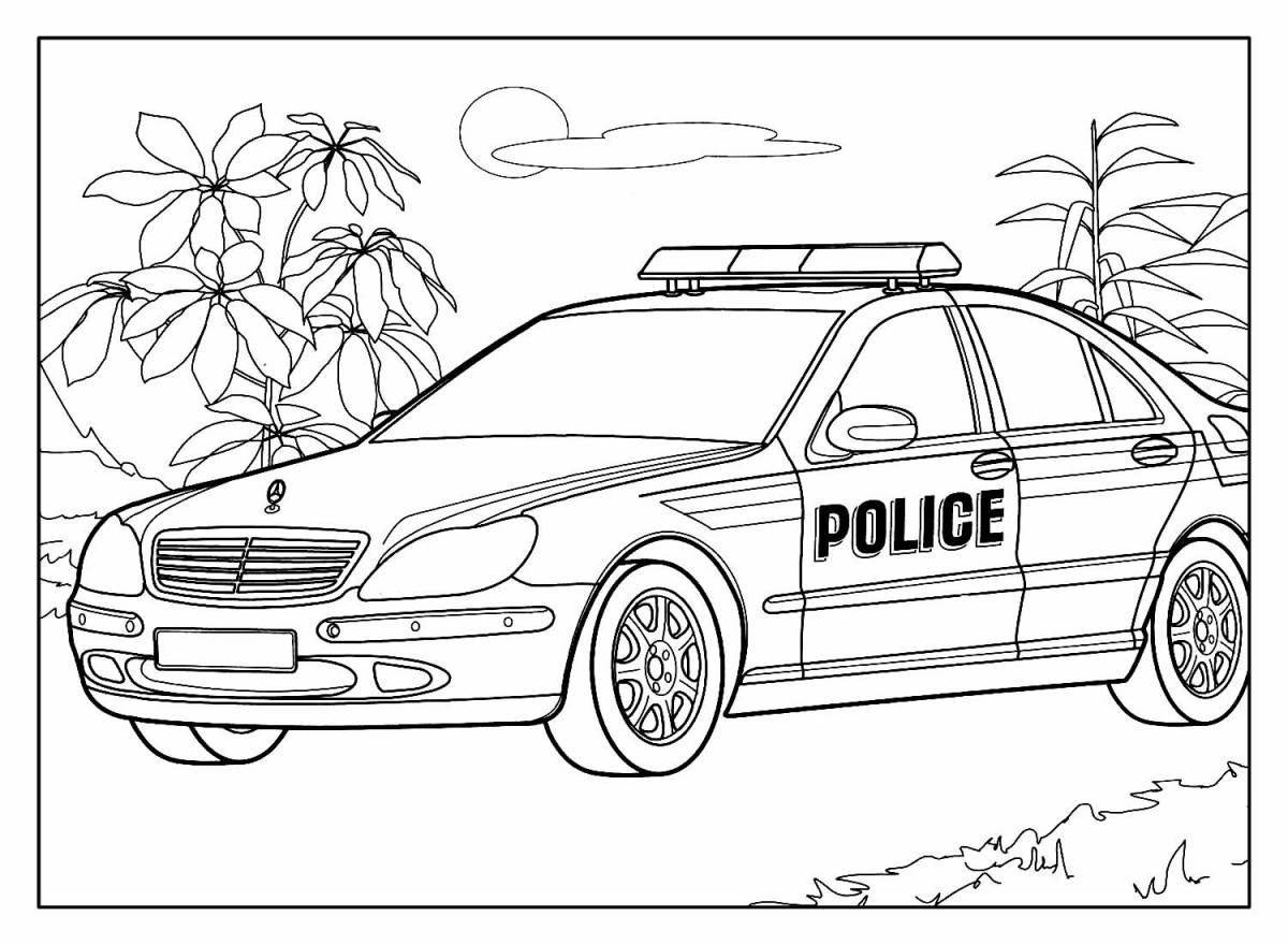 Cop coloring book for 3-4 year olds