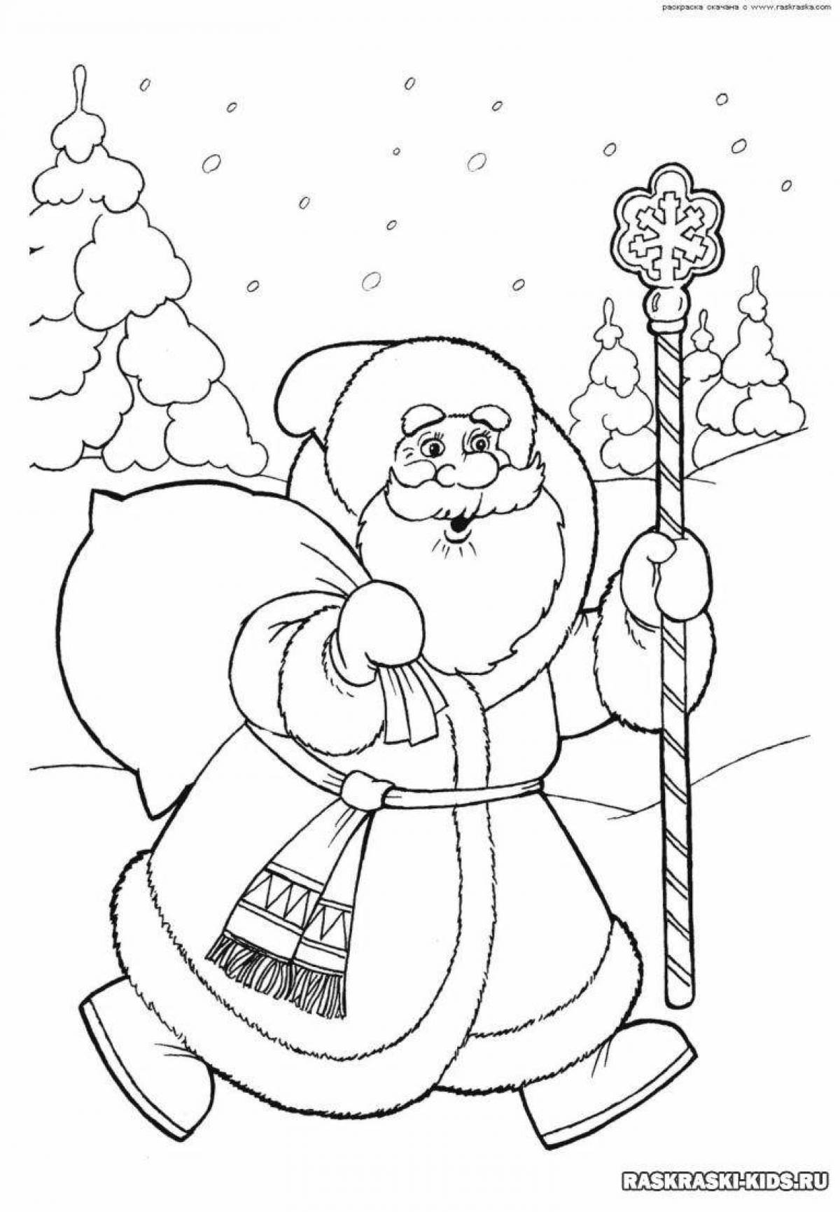 Coloring cute santa claus