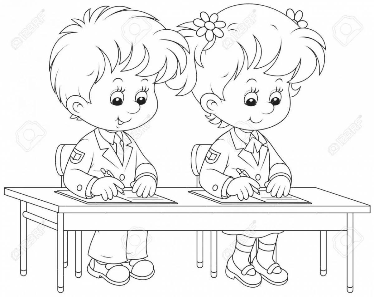 Photo Coloring game school rules