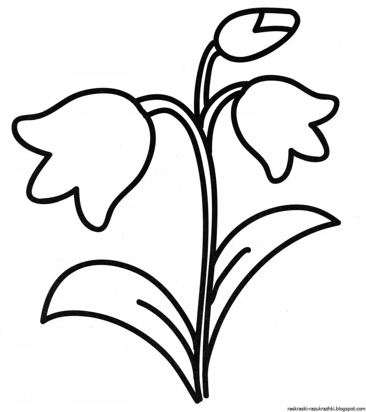 Яркая раскраска цветок для детей 2-3 лет